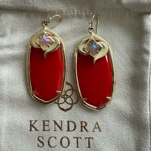 Kendra Scott Darby Red and Gold Earrings